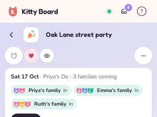 Dos with other families: the Oak Lane street party: a picture from the tour